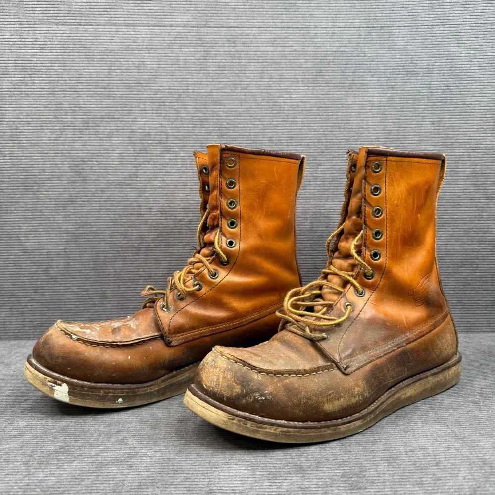 Red Wing 877 Heritage Classic Moc Toe 8 Inch Leather Work Boots Mens 10 D USA